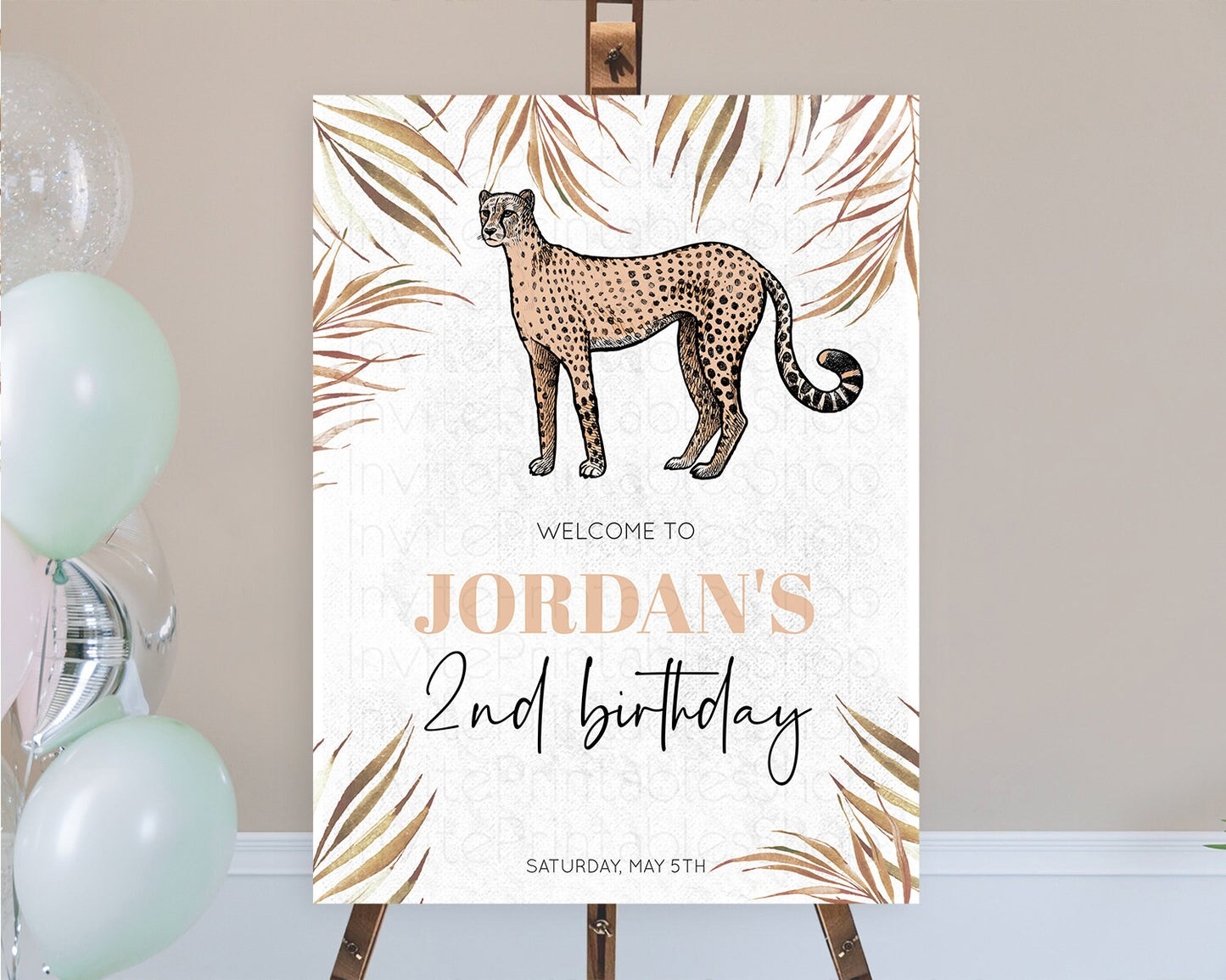 Cheetah Welcome Sign Cheetah Welcome Board Cheetah Party Welcome Poster Safari Adventure Decor Cheetah First Birthday Welcome Sign D10291