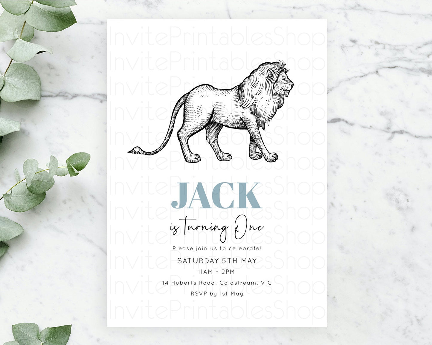 Lion Birthday Invitation Lion Invitation Modern Safari Lion Party 2 Wild 1 Safari Adventure Zoo Birthday Minimalist Lion Invites D10246