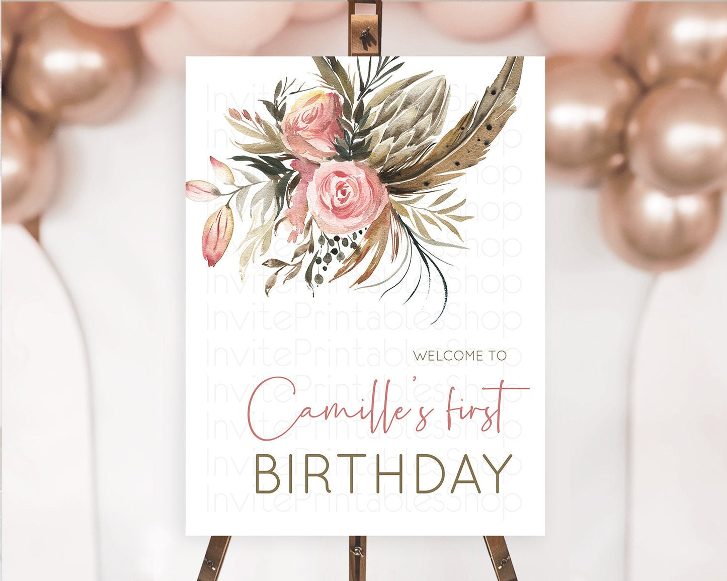 Secret Garden Welcome Sign Wildflower Welcome Board Pastel Flower Garden Welcome Poster Boho Wildflower First Birthday Welcome Sign D10686