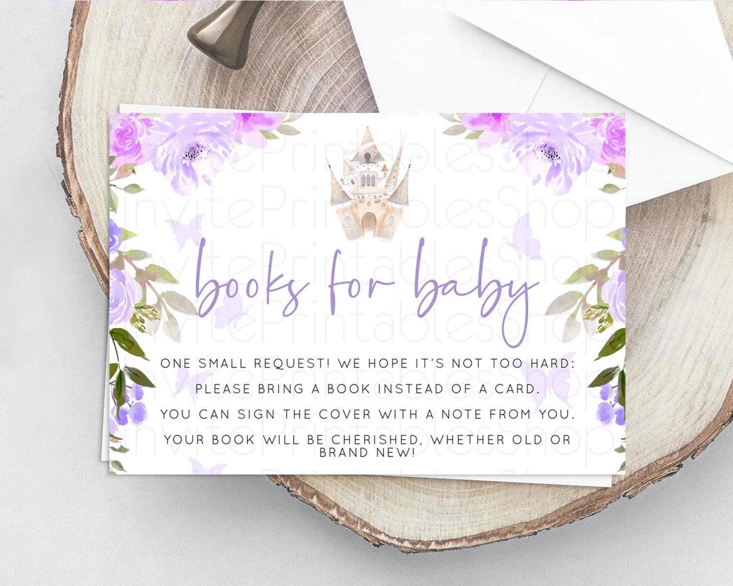 Editable Princess Books For Baby Card Castle Book Card Insert Secret Garden