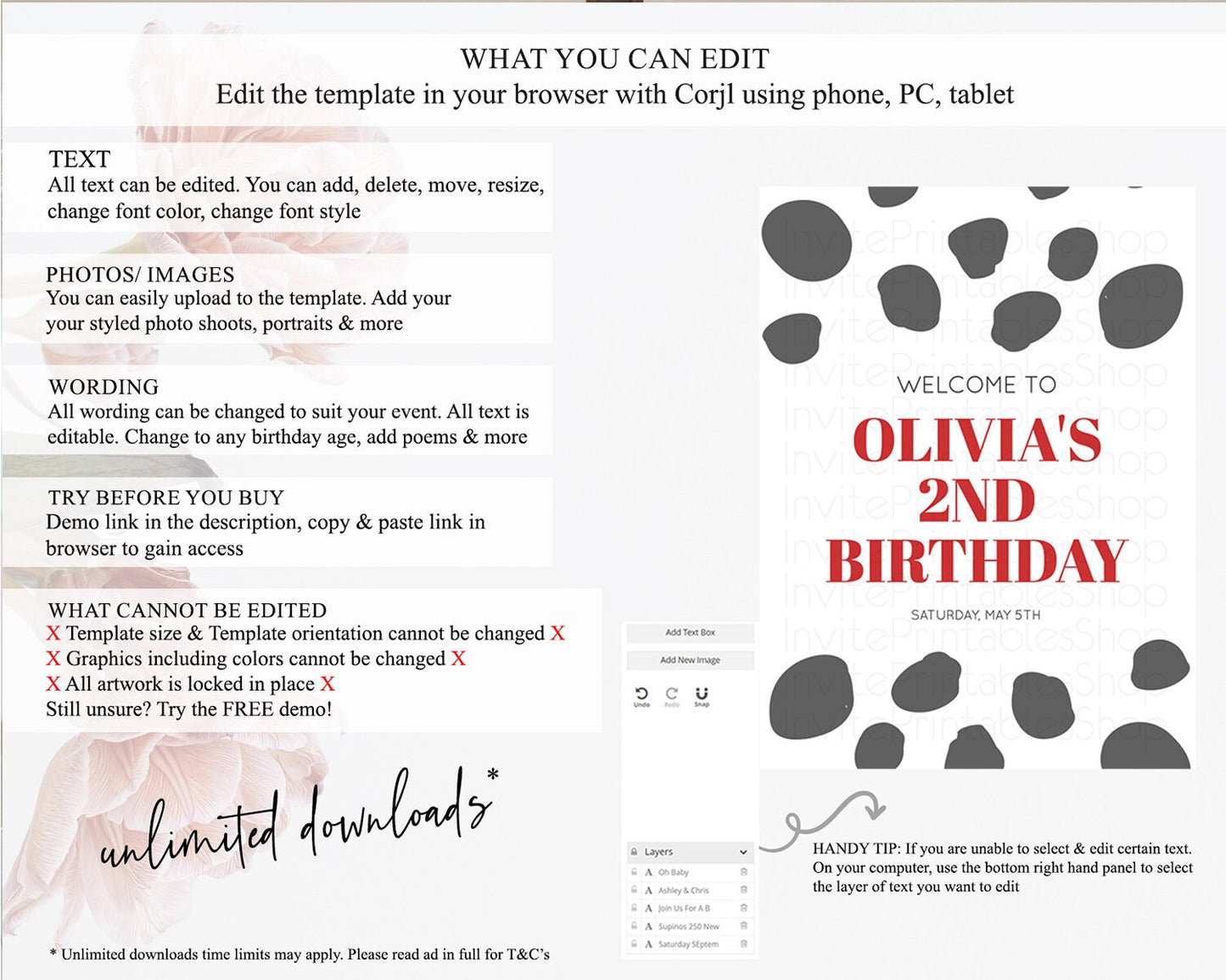 Dalmatian Welcome Sign Dalmatian Welcome Board Dalmatian Red Black Spots Welcome Poster Dalmatian First Birthday Welcome Sign D10738