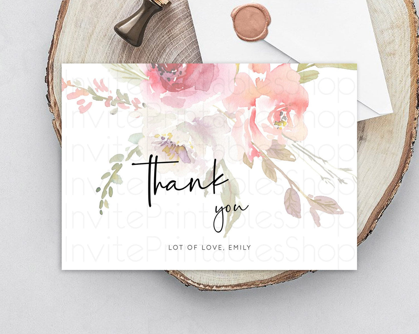 Secret Garden Thank You Wildflower Thank You Card Pastel Flower Garden Birthday Thank You Card Boho Floral Teacher Thank You Card D10243