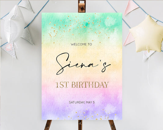 Editable Pastel Welcome Sign Pastel Rainbow Welcome Sign Colorful Rainbow Co