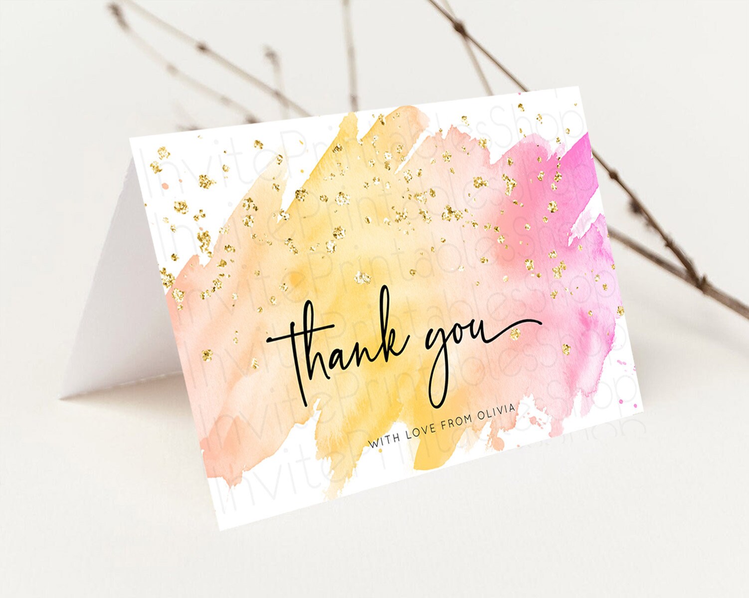 Editable Pastel Thank You Rainbow Thank You Card Colorful Pastel Birthday Th
