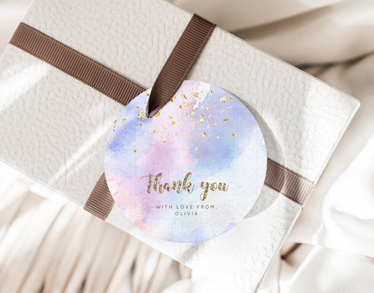 Editable Pastel Thank You Tags Rainbow Thank You Gift Tags Colorful Pastel F