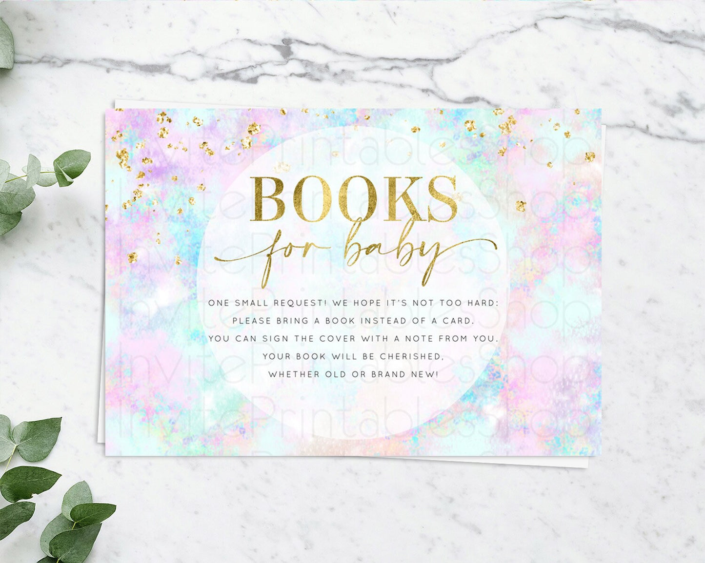 Pastel Books For Baby Card Pastel Rainbow Book Insert Colorful Ombre Watercolor Book Card Confetti Glitter Baby Book Poem Request D10652