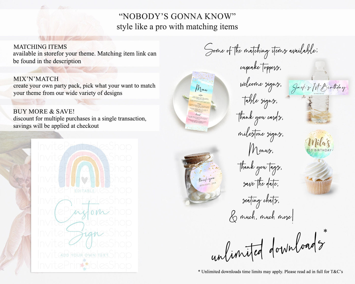 Pastel Rainbow Sign Rainbow Table Sign Decor Boho Colorful Rainbow Party Rainbow Baby Theme 1st Birthday Baptism Baby Shower Wedding D10214