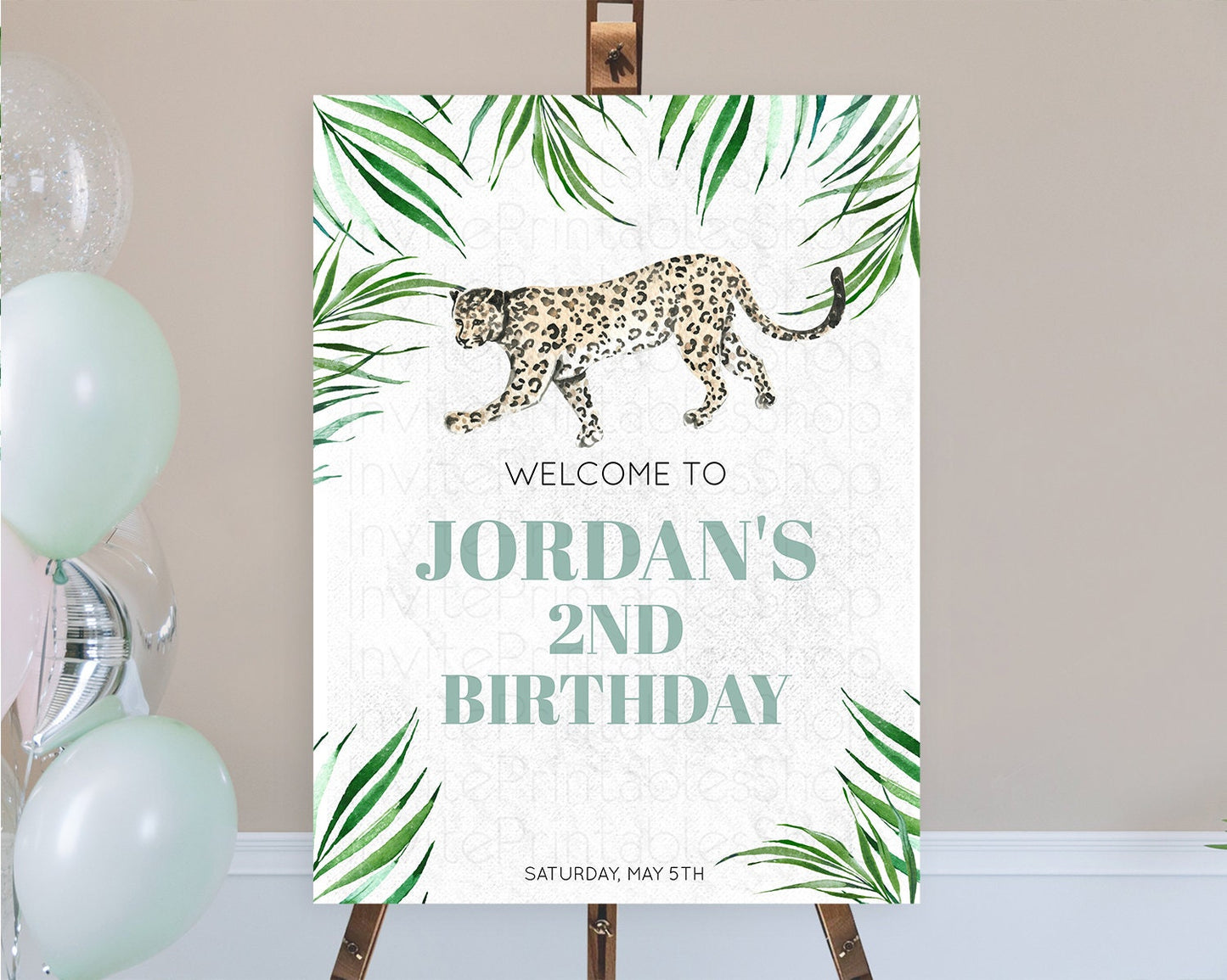 Cheetah Welcome Sign Cheetah Welcome Board Cheetah Party Welcome Poster Safari Adventure Decor Cheetah First Birthday Welcome Sign D10382