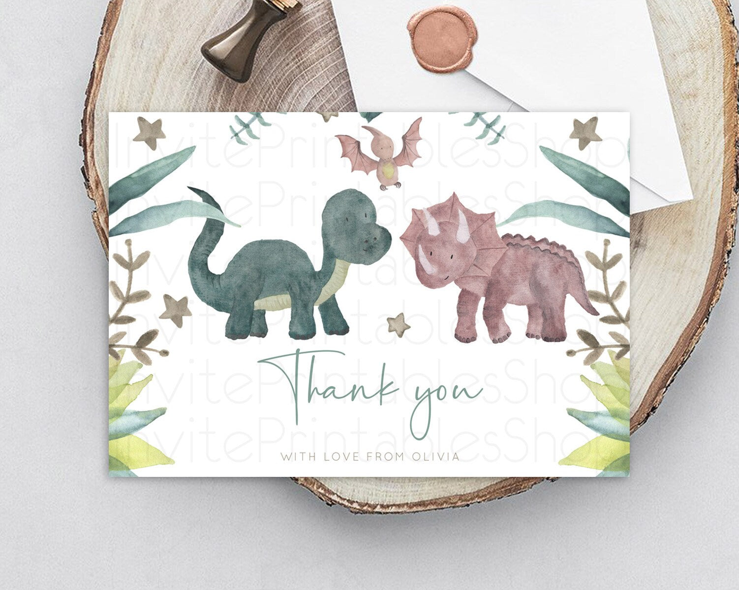 Editable Dinosaur Thank You Dinosaur Volcano Thank You Card Dinosaur Birthda