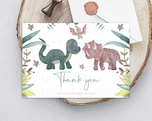 Editable Dinosaur Thank You Dinosaur Volcano Thank You Card Dinosaur Birthda