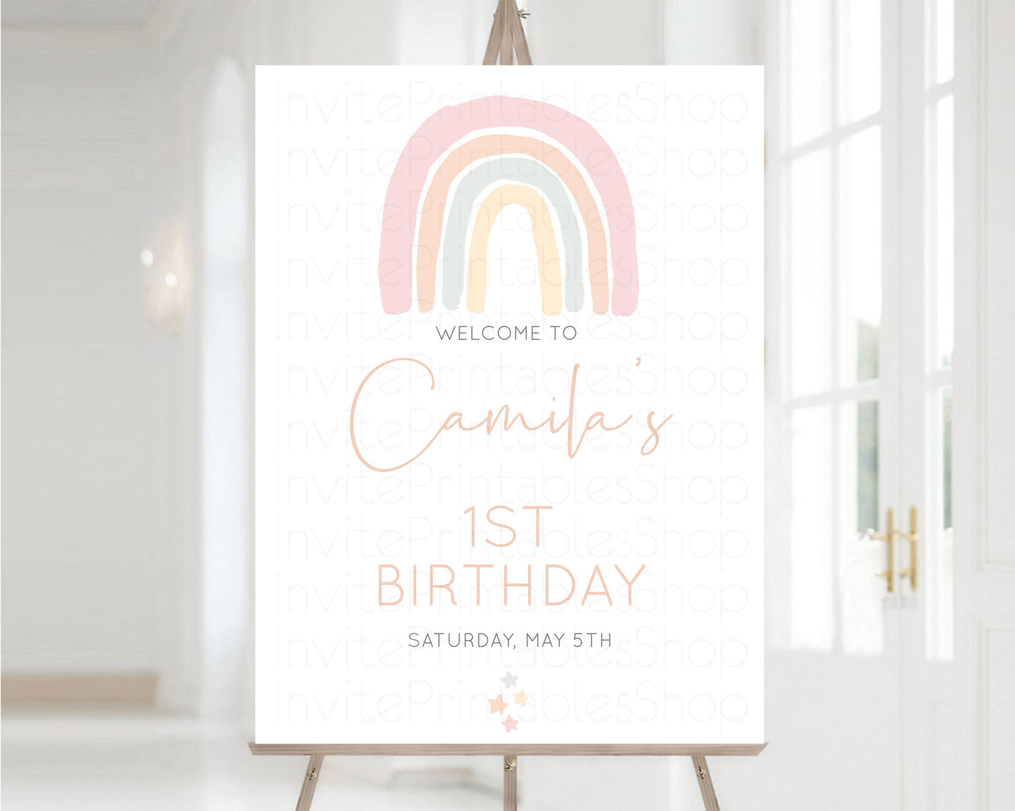 Pastel Rainbow Welcome Sign Rainbow 1st Birthday Board Colorful Watercolor Rainbow Birthday Board Welcome Board Welcome Birthday Poster 14