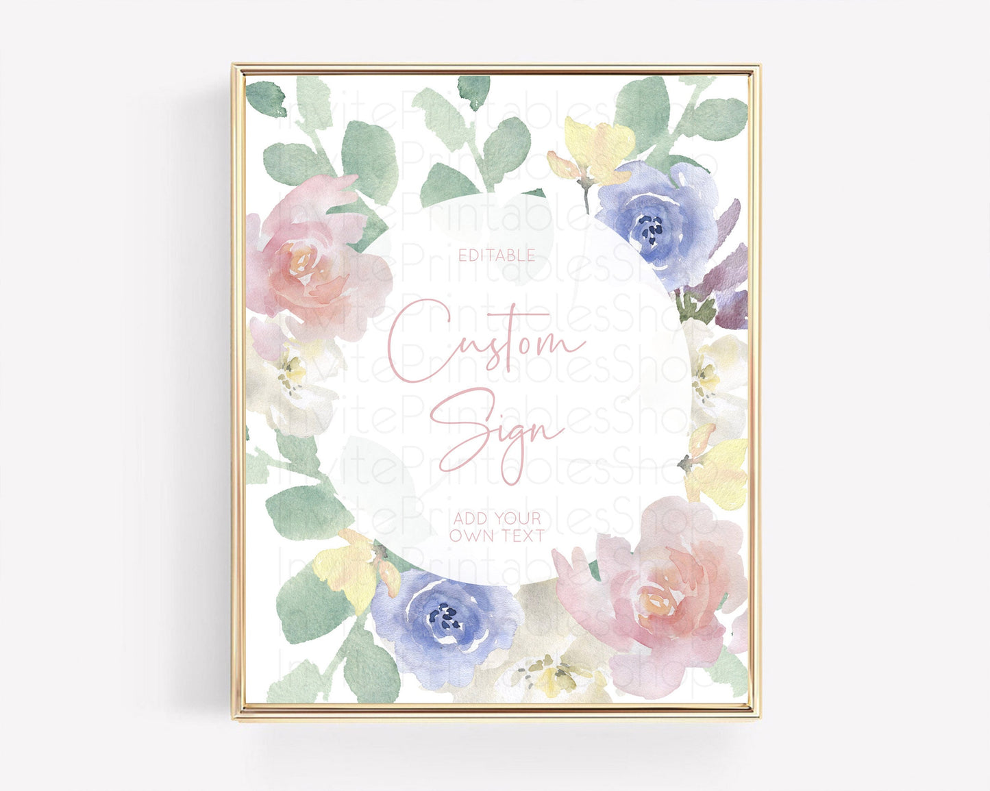 Wildflower Floral Table Sign Decor Secret Garden Sign Template Pastel Floral Garden Party Boho Flowers Birthday Baby Shower Wedding D10860