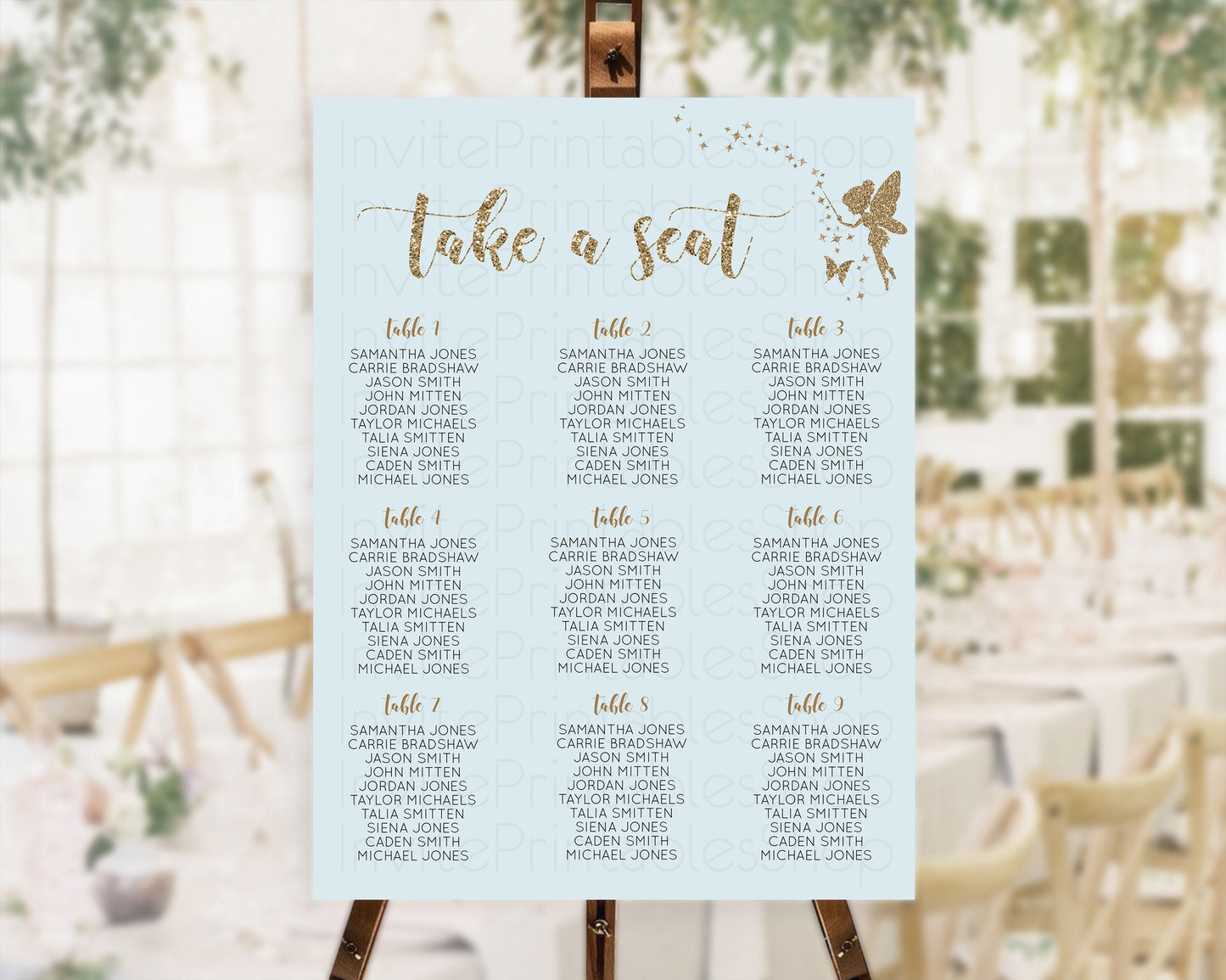 Editable Fairy Seating Chart Pastel Fairy Seating Chart Fairy Tea Party Fair
