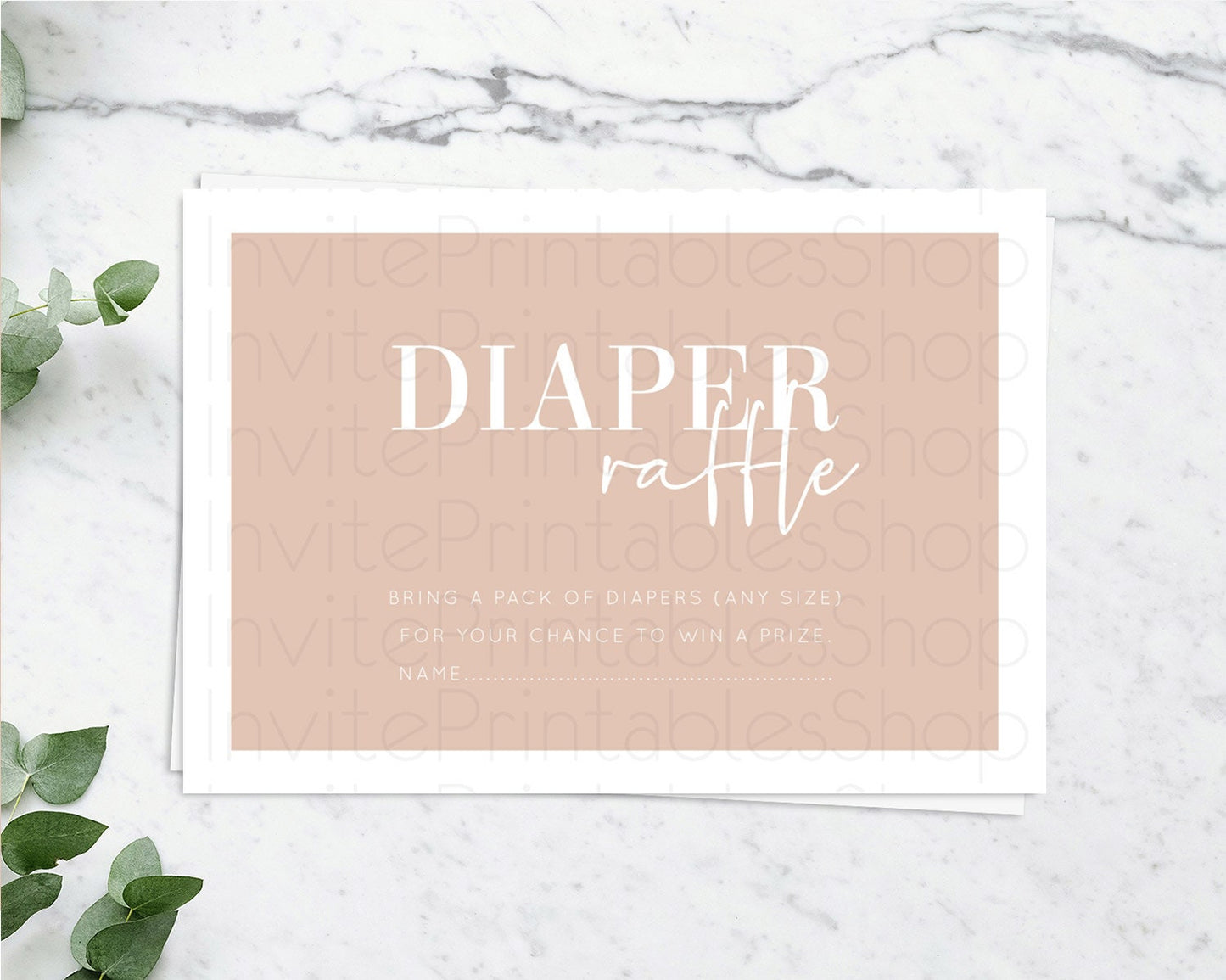 Orange Diaper Raffle Card Plain Orange Diaper Insert Minimalist Pastel Orange Diaper Ticket Modern Simple Baby Shower Raffle Game D10938
