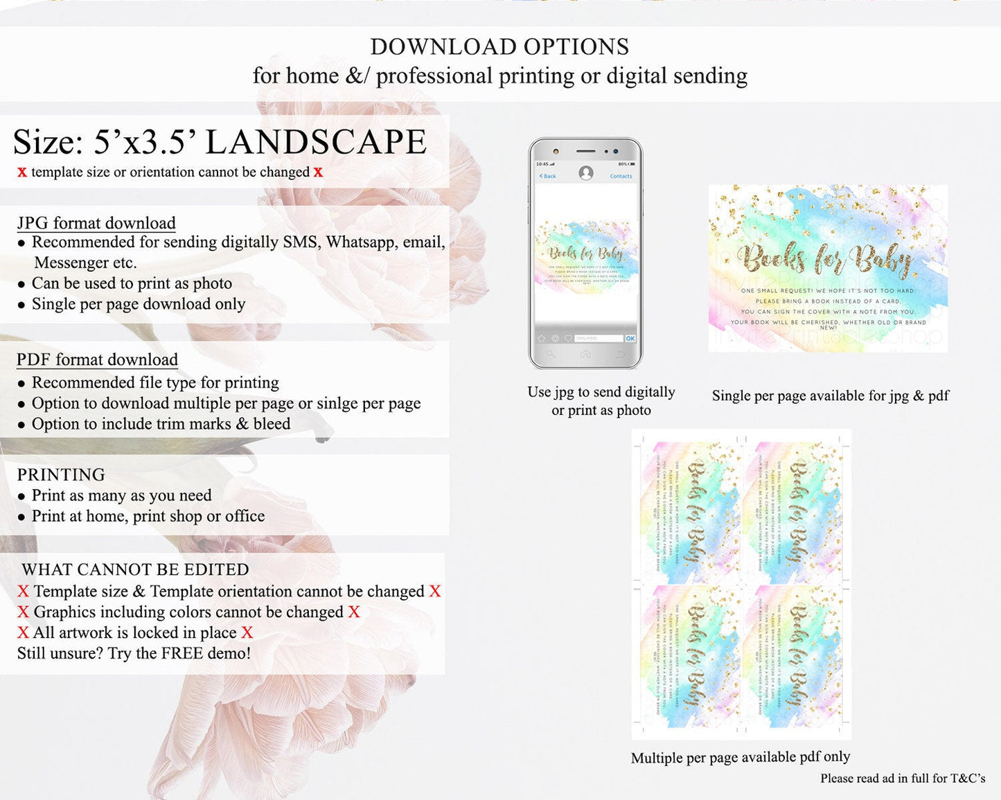 Pastel Books For Baby Card Pastel Rainbow Book Insert Colorful Ombre Watercolor Book Card Confetti Glitter Baby Book Poem Request D10637
