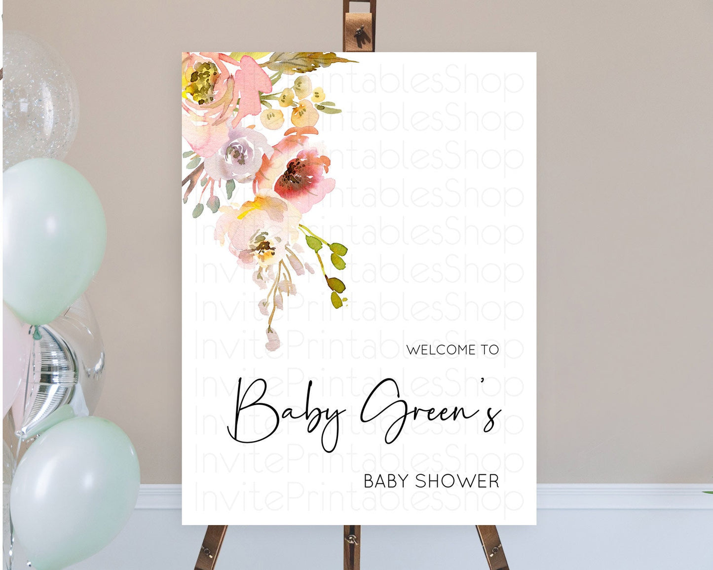 Secret Garden Baby Shower Welcome Sign Wildflower Welcome Board Pastel Flower Garden Welcome Poster Boho Wildflower Welcome Sign D10194