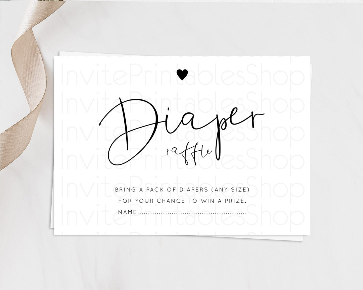 Minimalist Baby Shower Diaper Raffle Insert Simple White Diaper Raffle Insert Minimal White Diaper Ticket Modern White Raffle Game D11013