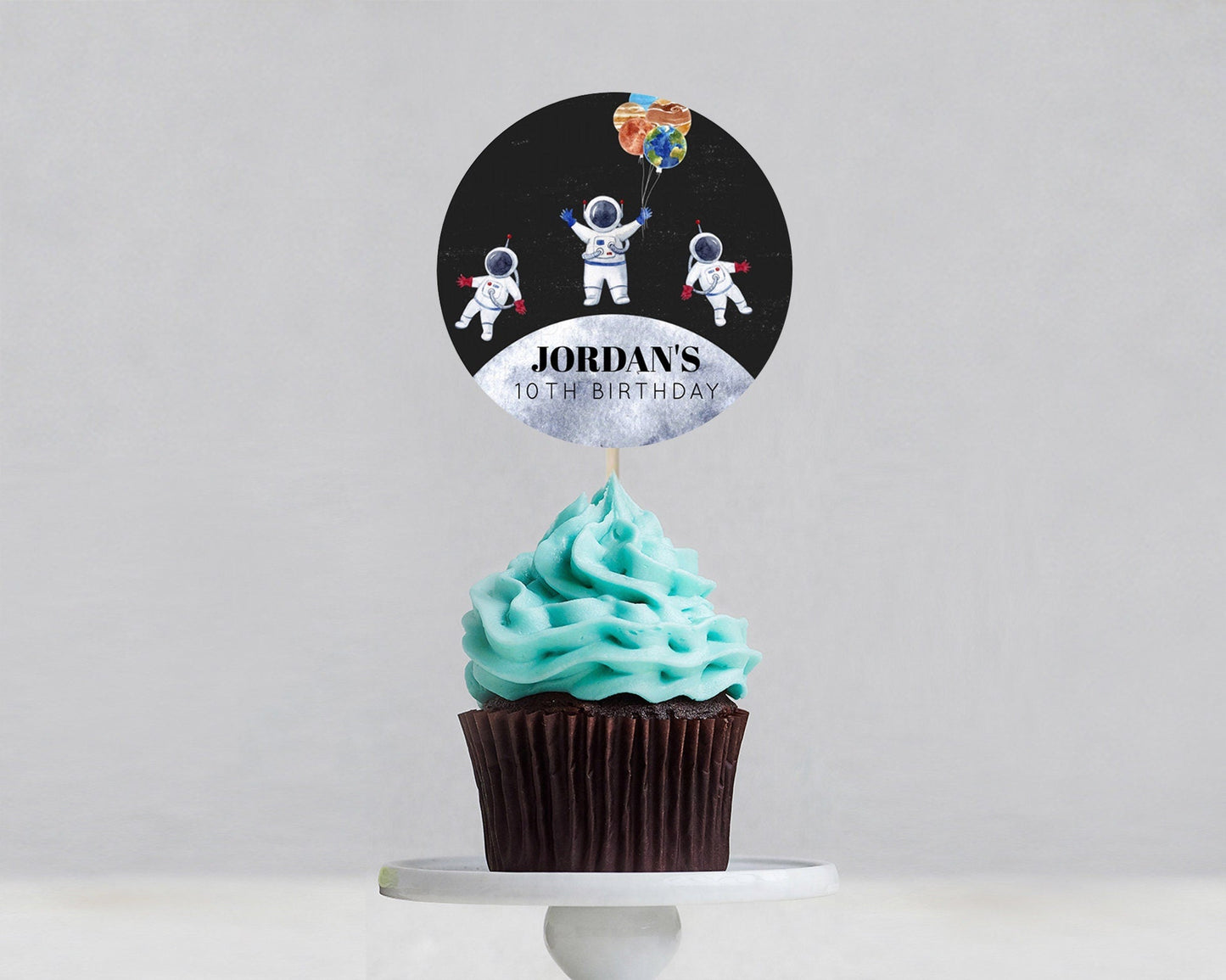 Space Cupcake Toppers Space Decor First Trip Around the Sun Decor Decor Sky Stars Planets Milkyway Solar System Cupcake Topper D10430