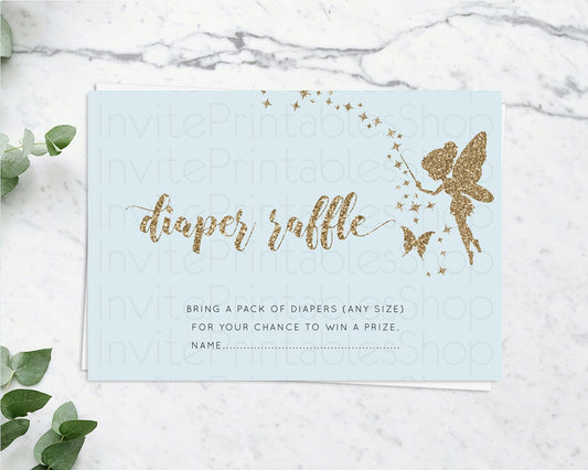 Fairy Diaper Raffle Card Fairy Diaper Insert Enchanted Garden Fairy Diaper Ticket Pastel Floral Butterfly Secret Garden Raffle Game D10907