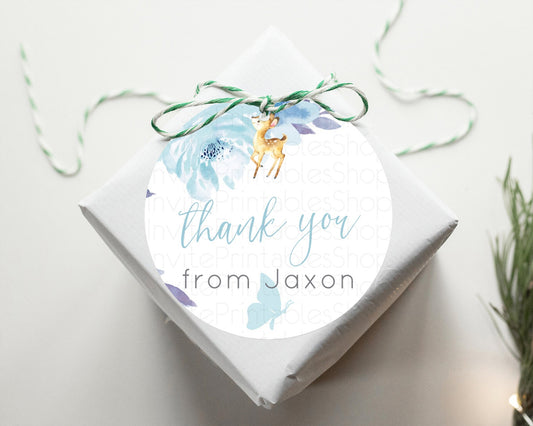 Fawn Thank You Tags Deer Thank You Gift Tags Pastel Floral Deer Favor Tags Enchanted Forest Butterfly Floral Birthday Thank You D10917