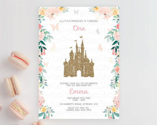 Editable Princess Birthday Invitation Castle Invitation Royal Birthday Fairy
