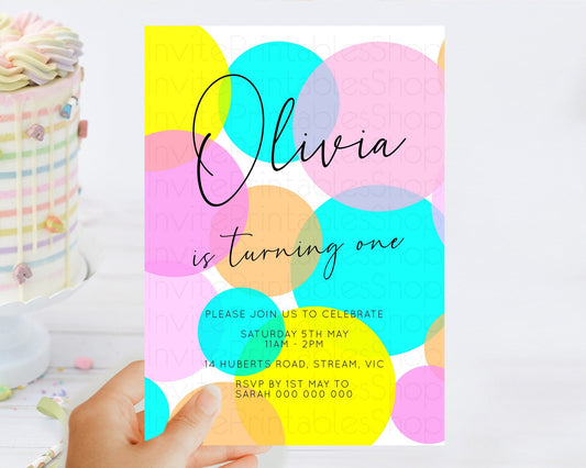 Editable Pastel Birthday Invitation Pastel Confetti Birthday Invitation Bubb