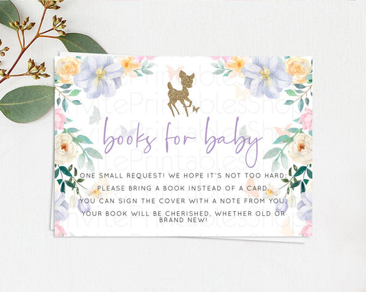 Editable Fawn Books For Baby Card Deer Book Insert Floral Deer Book Card Enc