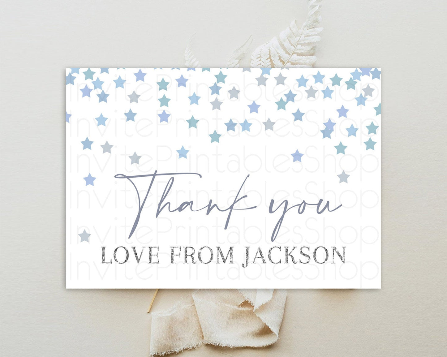 Star Thank You Card Pastel Stars Thank You Shooting Star Rainbow Colorful Confetti Twinkle Little Star Birthday Teacher Thank You D10341