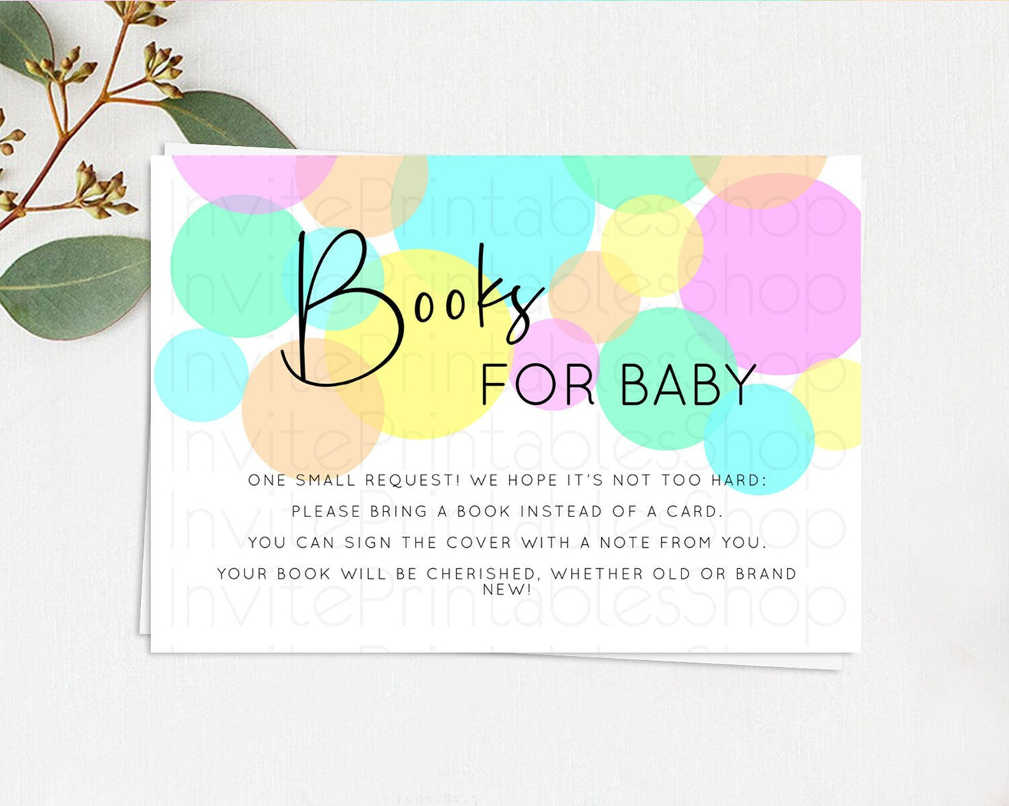 Rainbow Books For Baby Card Pastel Sprinkles Book Insert Pastel Rainbow Confetti Book Card Colorful Bubbles Pastel Book Poem Request D10409