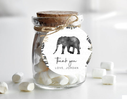 Editable Elephant Thank You Tags Elephant Thank You Gift Tags Elephant Party