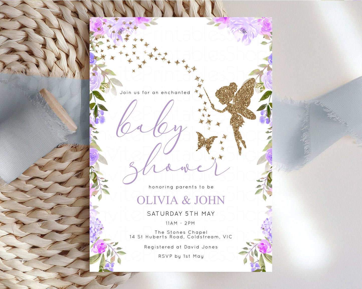 Fairy Baby Shower Invitation Enchanted Forest Baby Shower Secret Garden Shower Whimsical Floral Shower Boho Botanical High Tea Party D10910