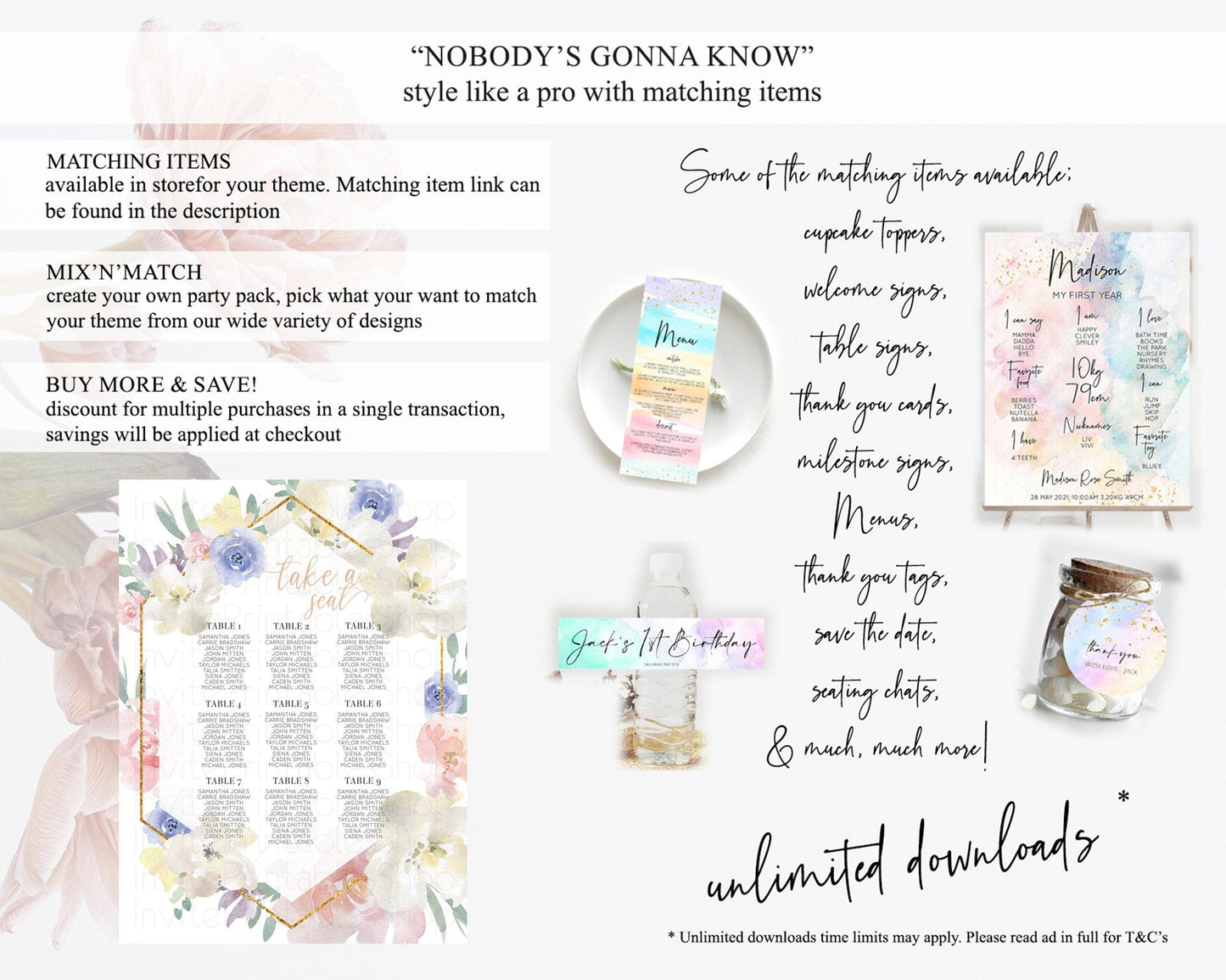 Secret Garden Seating Chart Wildflower Seating Chart Pastel Flowers Seating Chart Enchanted Garden Boho Floral Take A Seat Decor D10254