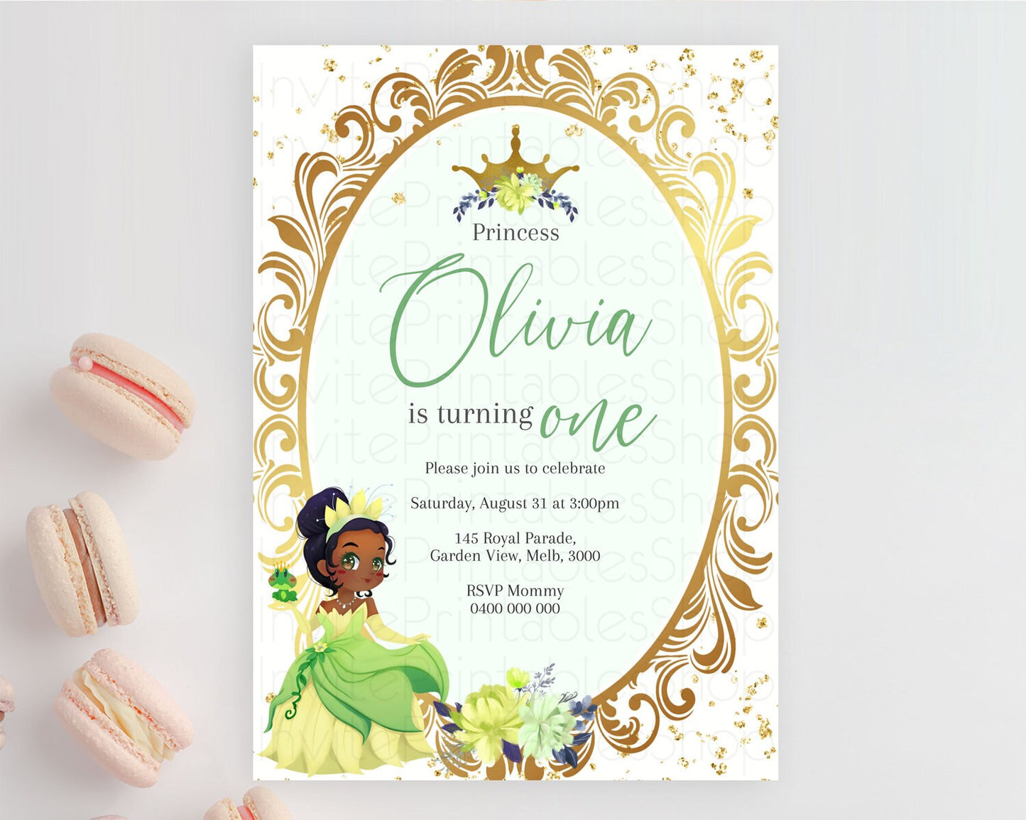 Princess Birthday Invitation Castle Invitation Royal Birthday Fairy Tale Enchanted Mirror Pastel Floral Garden 1st First Birthday D10744