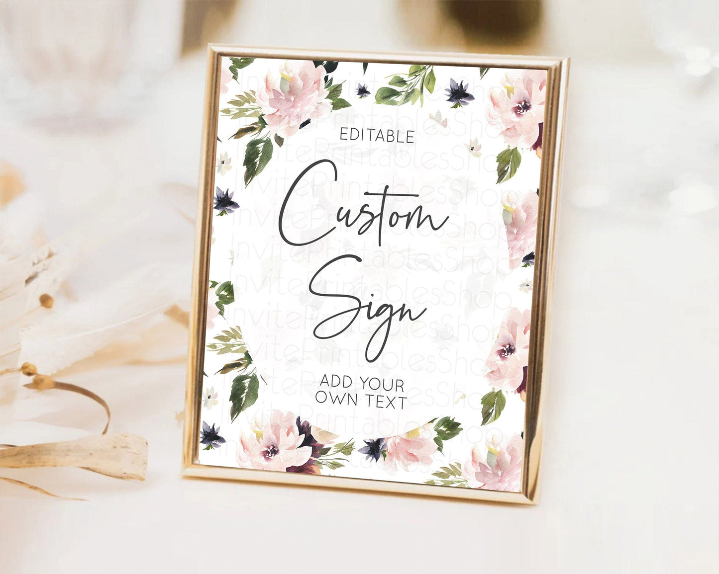 Wildflower Floral Table Sign Decor Secret Garden Sign Template Pastel Floral Garden Party Boho Flowers Birthday Baby Shower Wedding D10538