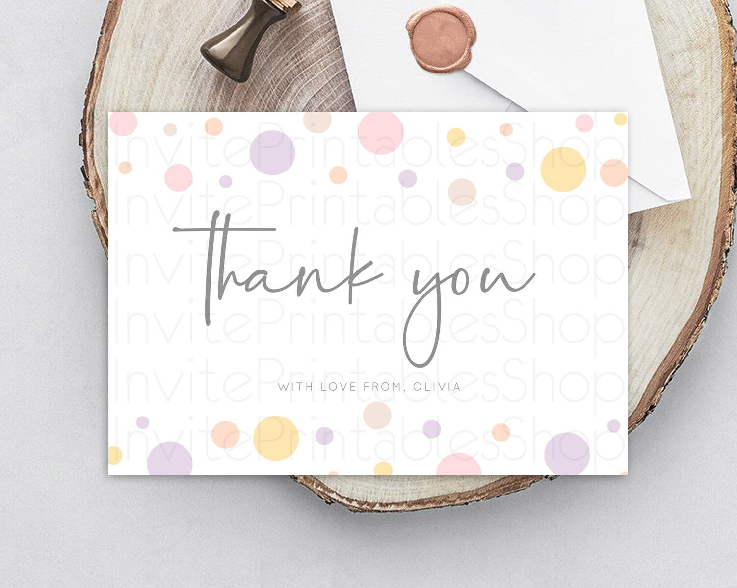 Editable Rainbow Thank You Pastel Thank You Card Pastel Rainbow Birthday Tha