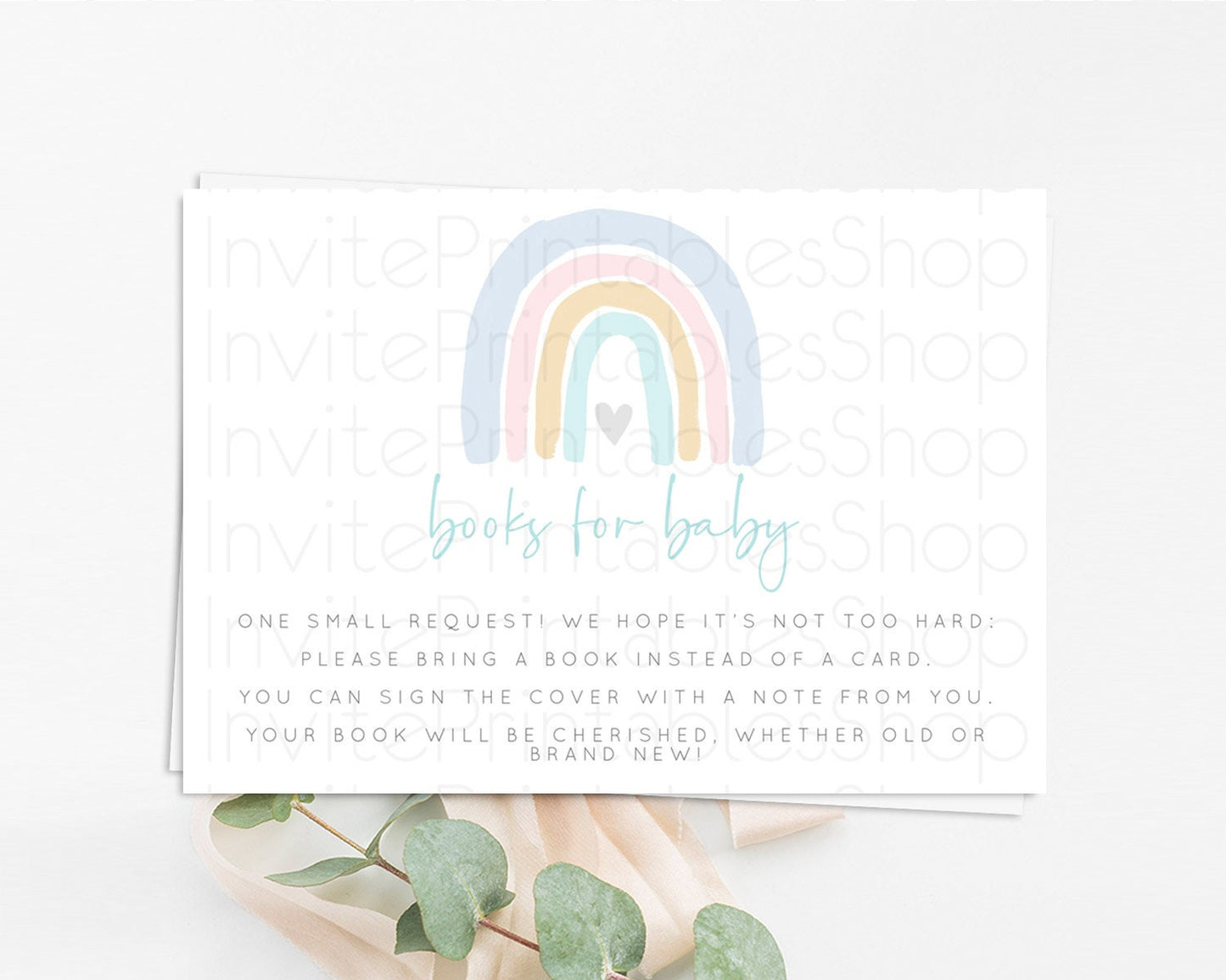 Editable Pastel Rainbow Books For Baby Card Boho Rainbow Book Insert Boho Ra