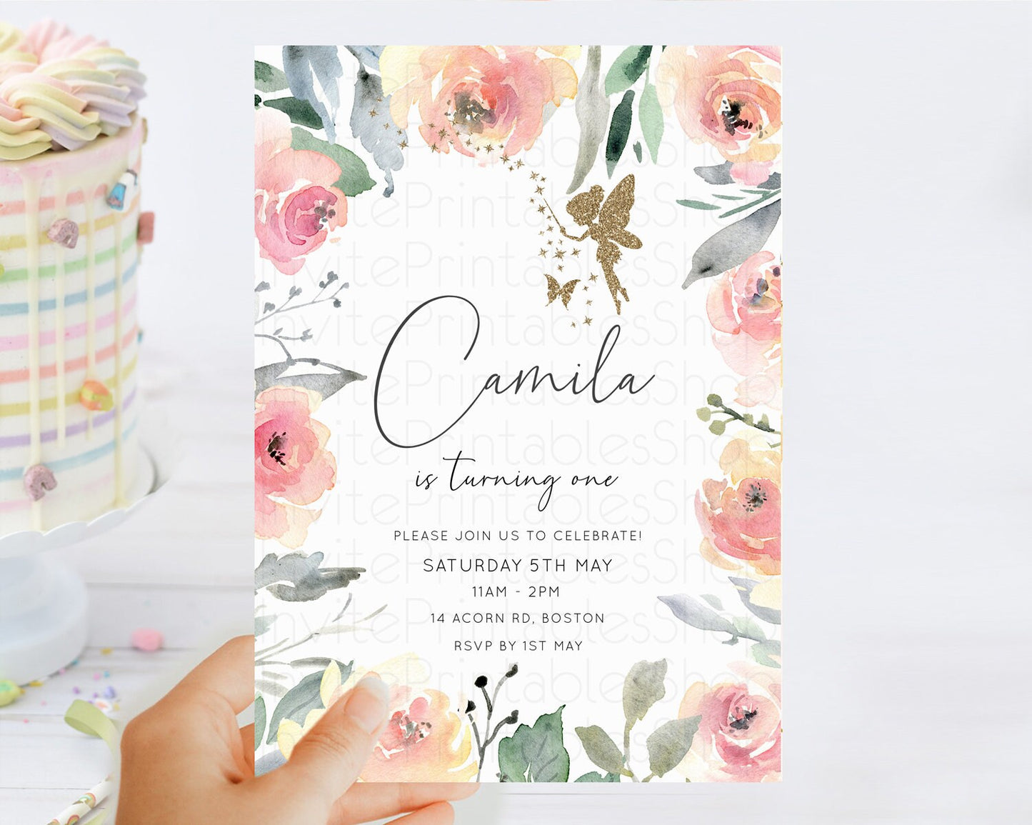 Editable Fairy Birthday Invitation Fairy Invites Fairy Tea Party Fairy Garde