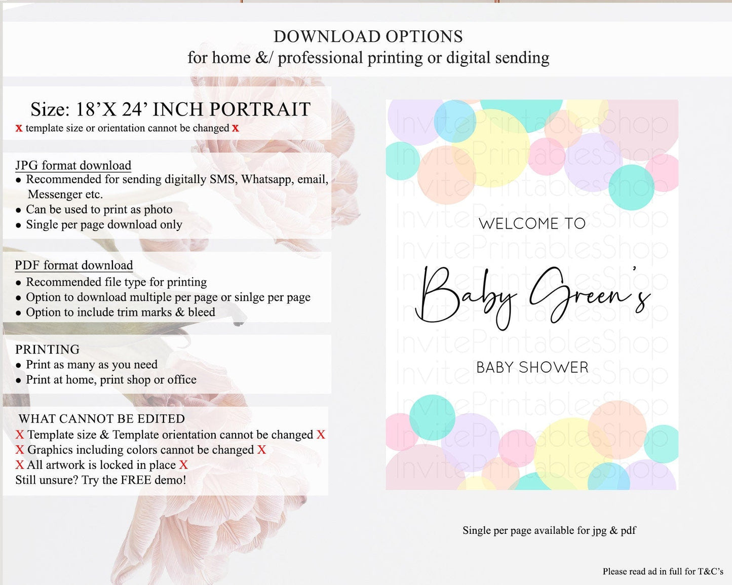 Rainbow Baby Shower Welcome Sign Pastel Welcome Board Pastel Rainbow Confetti Welcome Sign Colorful Bubbles Pastel Welcome Sign D10223