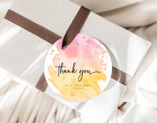 Editable Pastel Thank You Tags Rainbow Thank You Gift Tags Colorful Pastel F