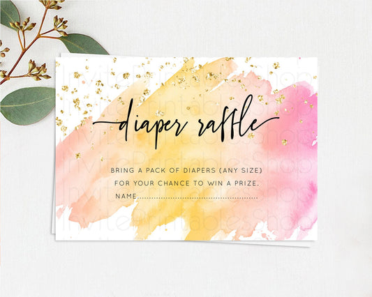 Editable Pastel Diaper Raffle Card Pastel Rainbow Diaper Raffle Insert Color