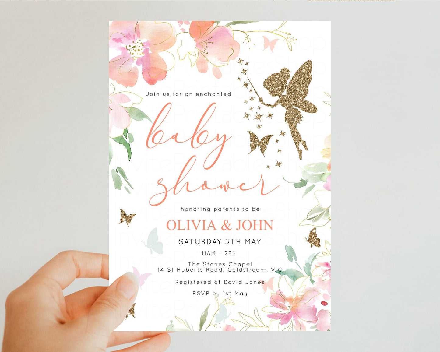 Fairy Baby Shower Invitation Enchanted Forest Baby Shower Secret Garden Shower Whimsical Floral Shower Boho Botanical High Tea Party 91