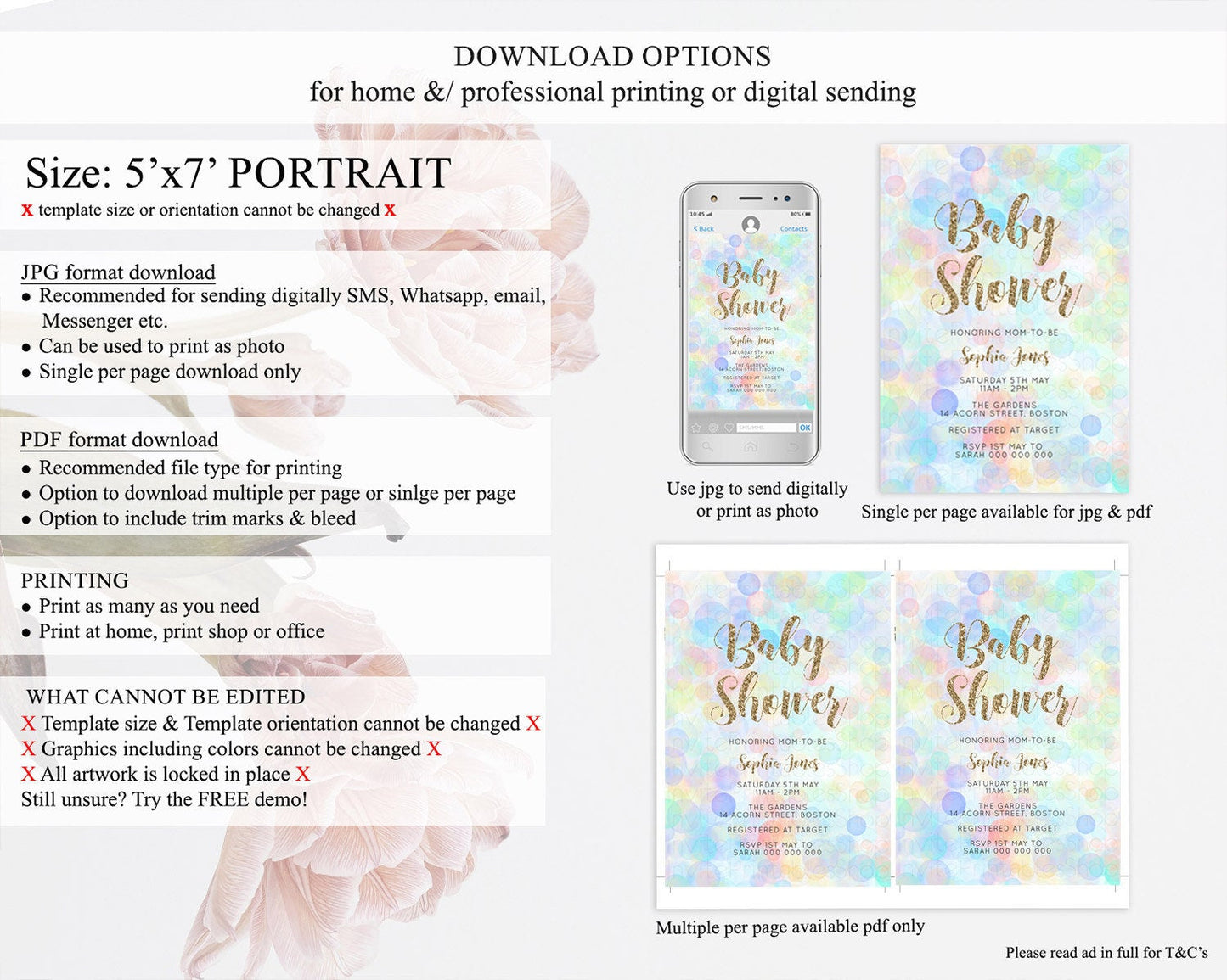 Pastel Confetti Baby Shower Invitation Bath Bomb Baby Shower Invitation Pastel Bubbles Invitation Colorful Watercolour Invitation D10447