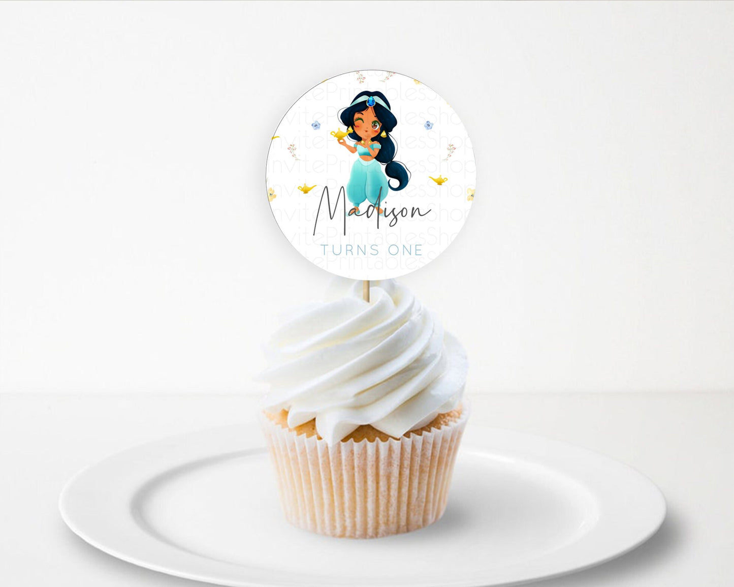 Princess Cupcake Toppers Castle Cupcake Toppers Royal Princess Décor Fairy Tale Enchanted Castle Pastel Floral Garden Table Number  D10887