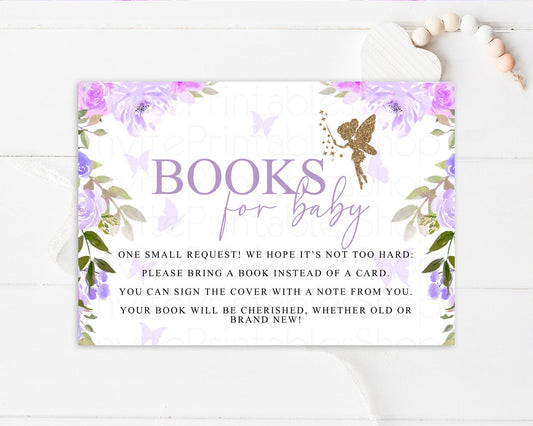 Editable Fairy Floral Books for Baby Card Enchanted Garden Book Insert Glitt