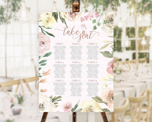 Secret Garden Seating Chart Wildflower Seating Chart Pastel Flowers Seating Chart Enchanted Garden Boho Floral Take A Seat Décor D10192