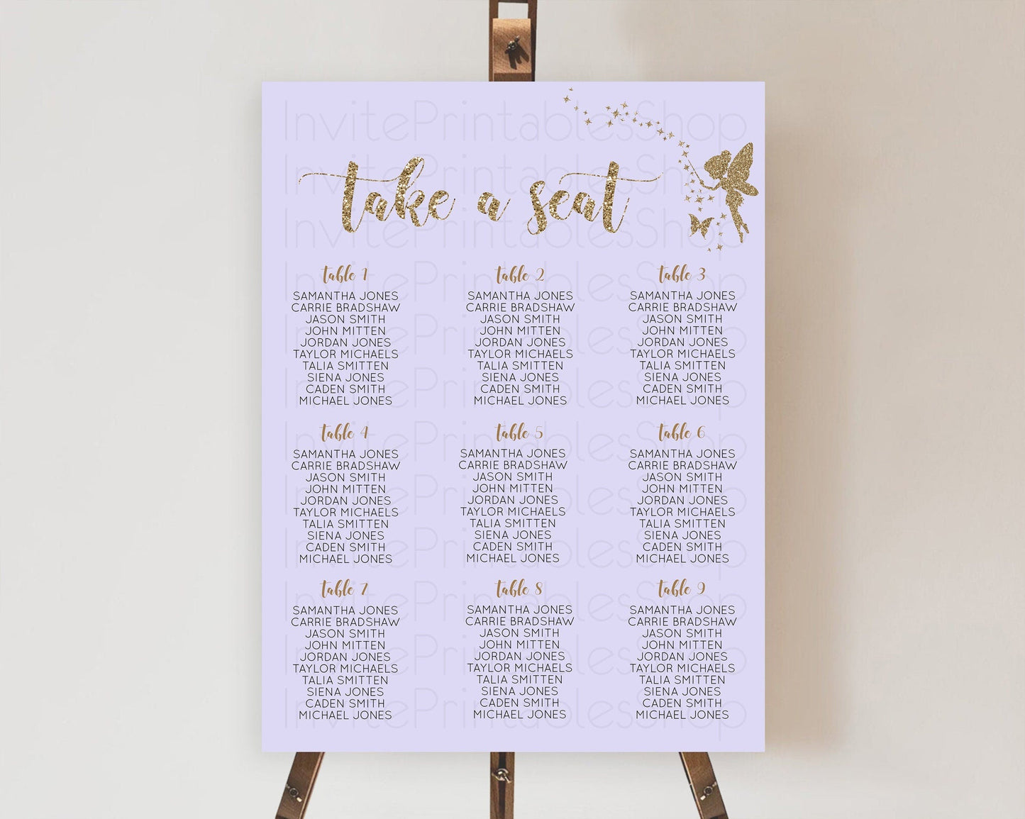Fairy Seating Chart Pastel Fairy Seating Chart Fairy Tea Party Fairy Garden Seating Sign Enchanted Garden Floral Butterfly Decor D10389