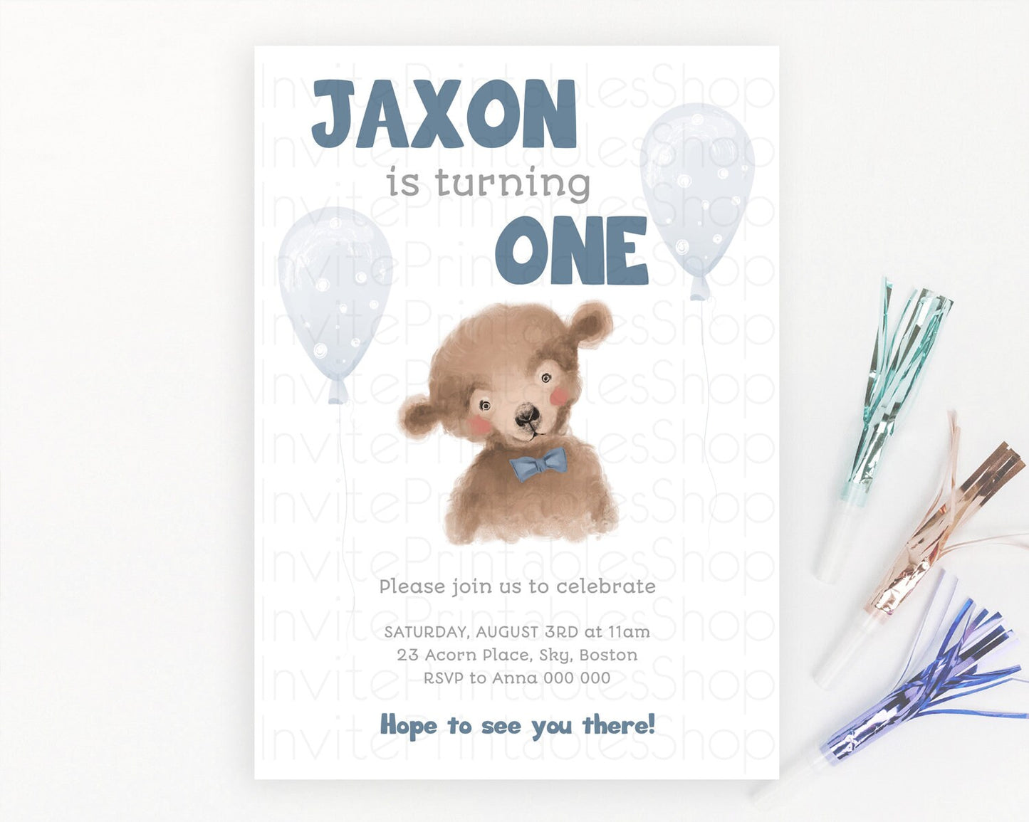 Bear Birthday Invitation Bear Invitation Forest Baby Invites Bear Woods Party Forest Adventure Bear Hunt Party 2nd First Birthday D10221