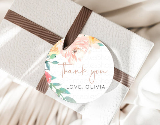 Editable Secret Garden Thank You Tags Wildflower Thank You Gift Tags Pastel