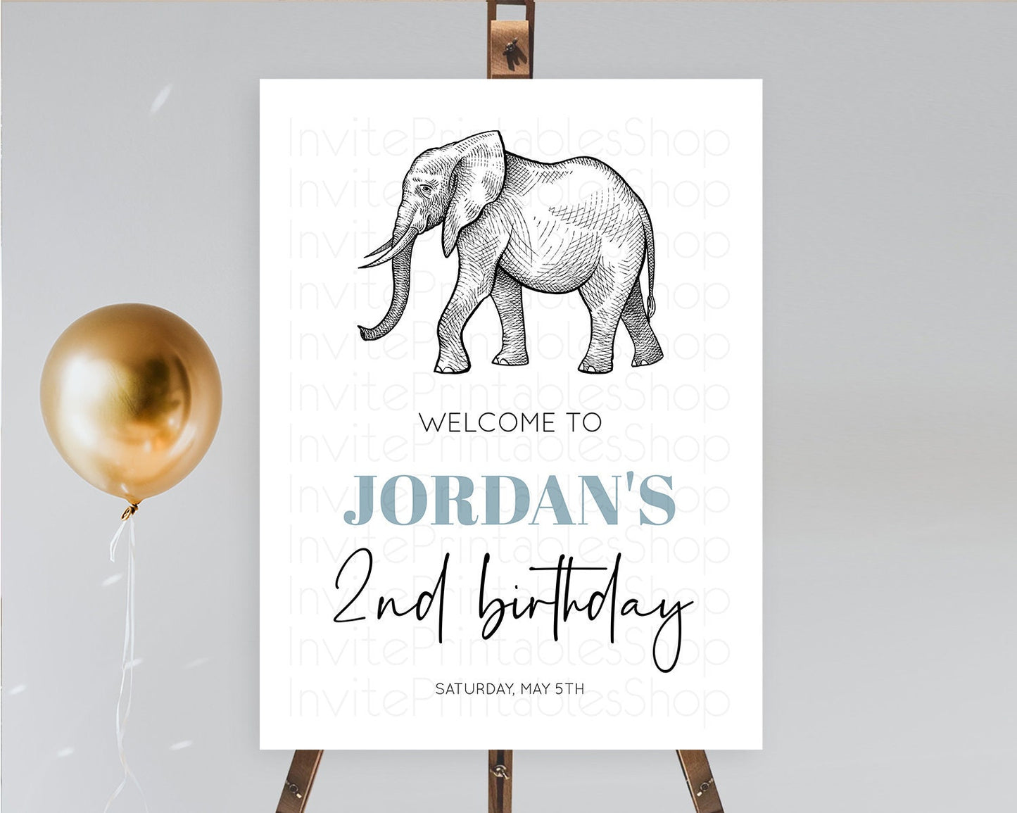 Elephant Welcome Sign Elephant Welcome Board Elephant Party Welcome Poster Safari Party Decor Elephant First Birthday Welcome Sign D10248