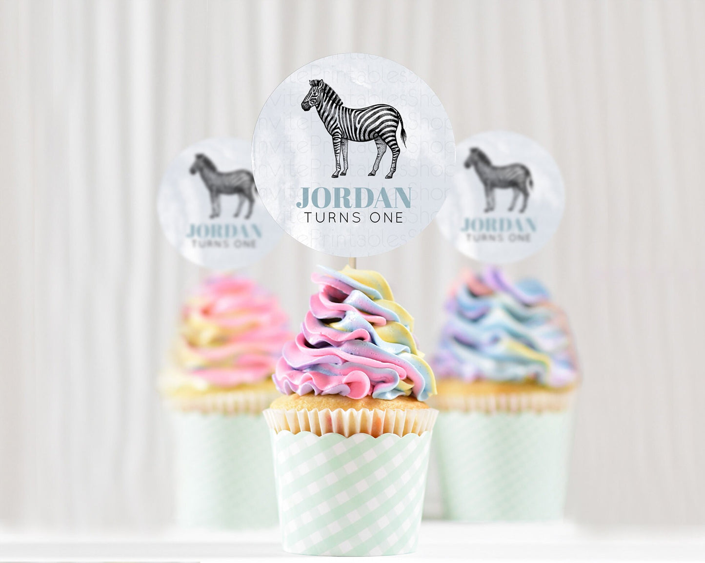 Zebra Cupcake Toppers Zebra Cupcake Zebra Take A Cupcake Toppers Zebra Safari Decor Zoo Party Zebra Palm Leaf Décor First Birthday D10814